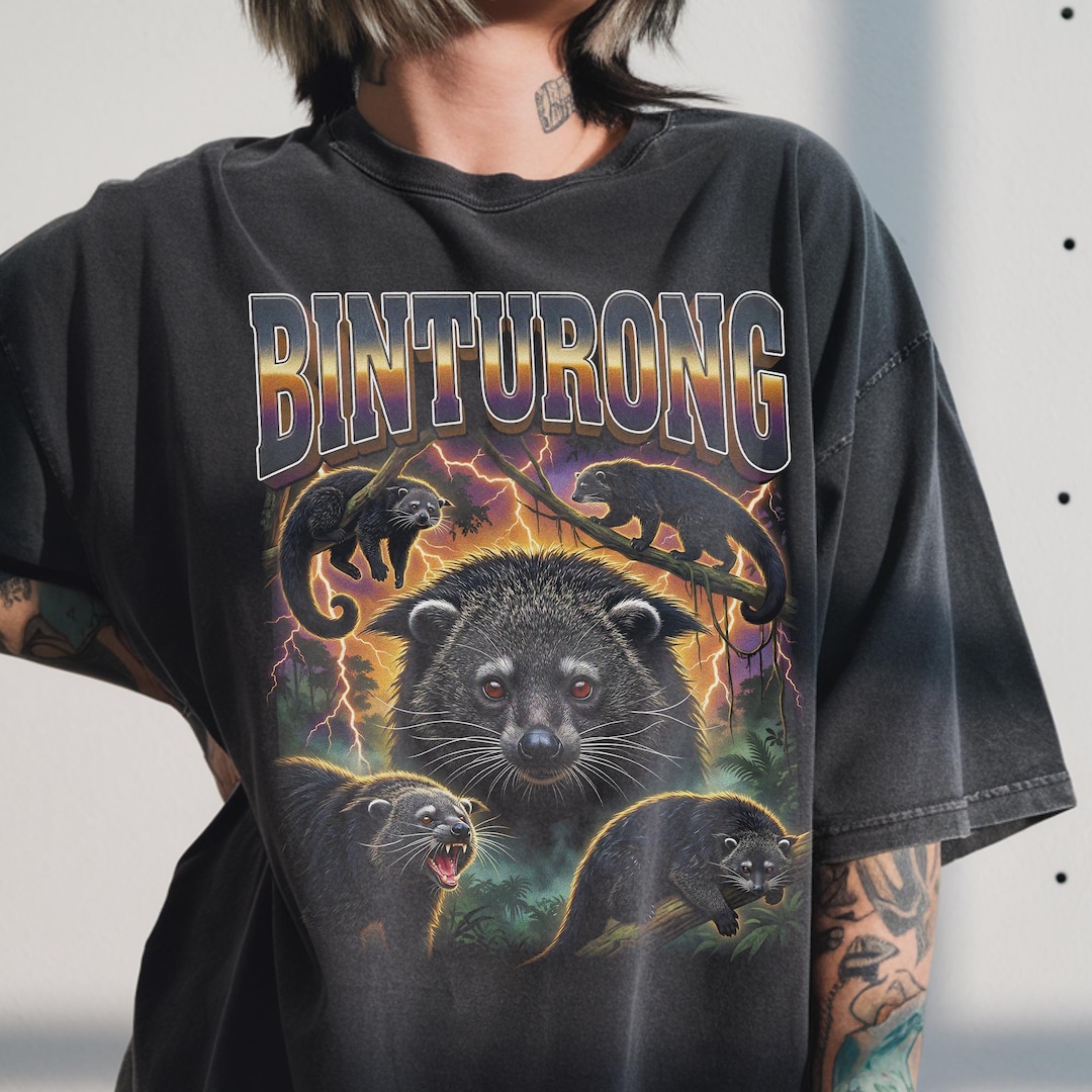 Vintage Binturong Shirt, 90s Bootleg Rap Tee, Funny Popcorn Bearcat ...