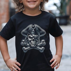 Pirate Skull Kids T-Shirt: Crossbones Graphic Tee, Halloween Costume