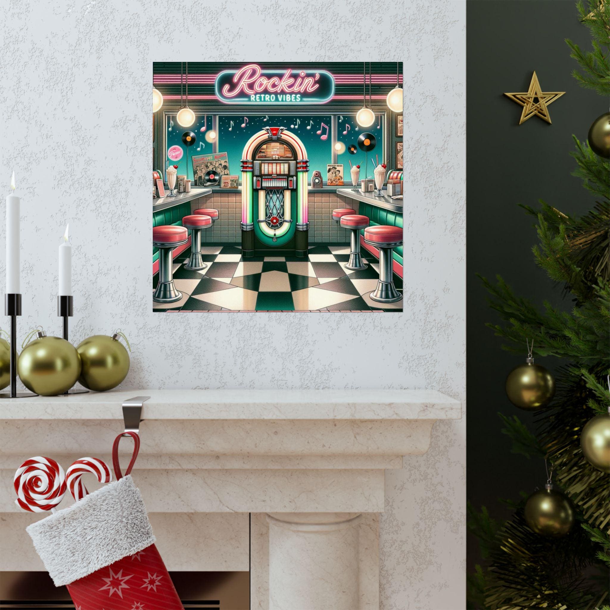 Retro Diner Jukebox Poster: 50s Rock 'n' Roll Wall Art - Etsy