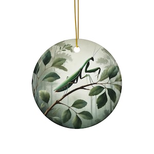 Praying Mantis Ornament Ceramic Insect Nature Gift Bug Decor for Him Forest Christmas Ornament for Garden Lover