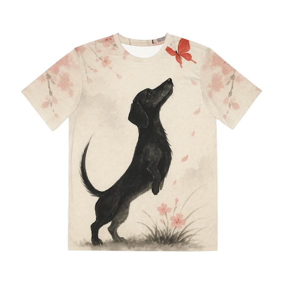 墨絵ダックスフントTシャツ：日本の墨絵アート犬好きTシャツ - Etsy 日本