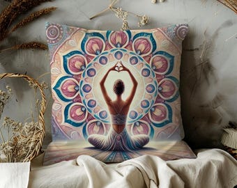 Mandala Yoga Pillow Cover: Spiritual Zen Meditation Cushion