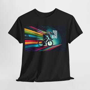Cycling T-Shirt, Speed Biker Graphic Tee, Colorful Motion Effect Bike Shirt, Road Cycling Gift, Racing Cyclist Apparel, Bicycle Lover Shirt