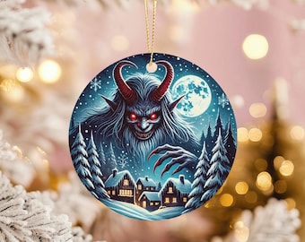 Krampus Christmas Ornament, Gothic Dark Winter Village, Horror Lover Gift