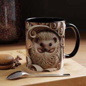 Cute Hedgehog Mug | Cozy Woodland Animal Coffee Cup | Adorable Nature Lover Gift | Forest Animal Mug | Fall Aesthetic Ceramic Tea Mug