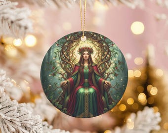 Brigid Goddess Ornament Celtic Yule Pagan Winter Solstice Sacred Art