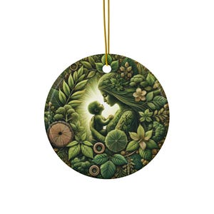 Madre e figlia, Dea della Foresta, Ornamento, Primo Regalo per la Festa della Mamma, Bosco, Terra, Madre, Decorazione per la cameretta dei bambini, Natura verde, Pagano, Ricordo di Yule