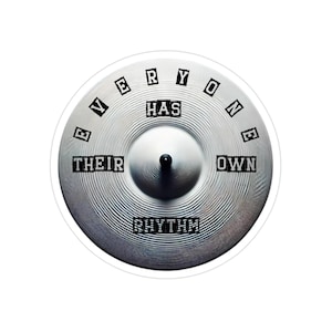 Drummer Rhythm Vinyl Sticker - Percussion Die-Cut Decal, Musician Gift, Water-Resistant Drum Cymbal Sticker