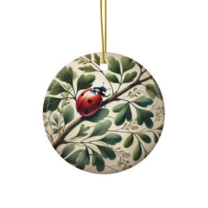 Ladybug Ornament Ceramic Nature Decor Good Luck Gift for Her Garden Insect Ornament Spring Decor Boho Tree Hanging