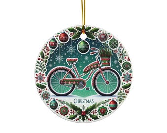 Vintage Bicycle Christmas Ornament: Holiday Bike Decor, Cyclist Gift