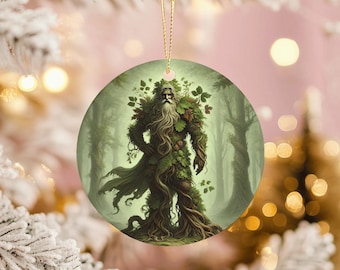 Ornement homme vert : décoration celtique de sapin de Noël païen