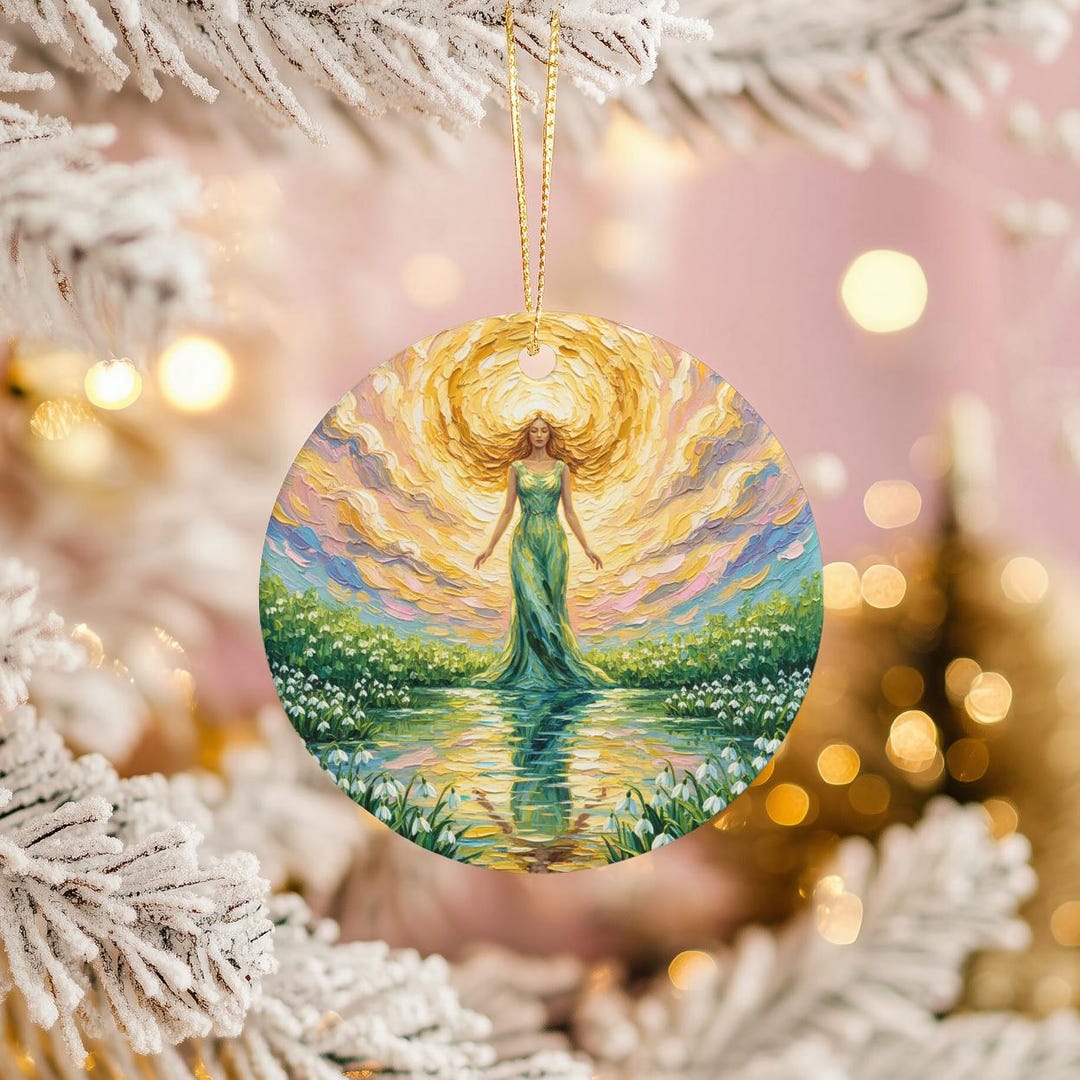 Spring Gods Handiwork Spring Goddess Ceramic Ornament | Impasto Snowdrop Flower Art - Etsy
