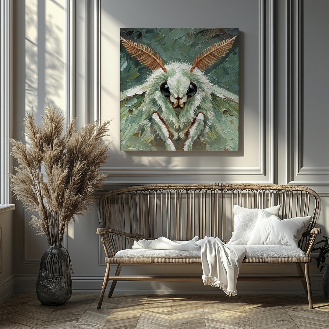 Luna Moth Canvas Print | Impasto Insect Wall Art - Etsy