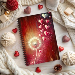 Dandelion Heart Spiral Notebook: Romantic Love Journal