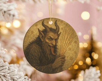 Krampus Ornament Ceramic Gothic Holiday Decor Vintage Folklore Art Pagan Yule Gift
