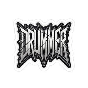 Drummer Metal Vinyl Sticker - Rock Band Die-Cut Decal, Musician Gift, Water-Resistant Percussion Sticker