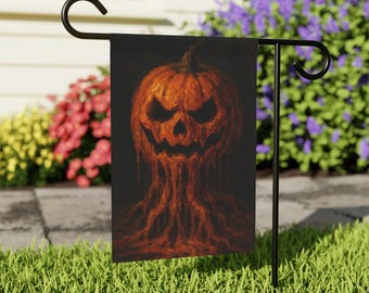 Melting Jack-O'-Lantern Garden Flag: Creepy Halloween Yard Decor