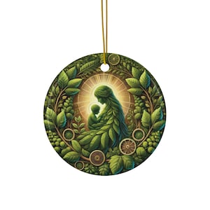 Foglia Madre Terra Bambino Ornamento Primo Regalo Festa della Mamma Dea Verde Pagano Yule Decorazione Bosco Asilo Nido Natura Mamma Ricordo