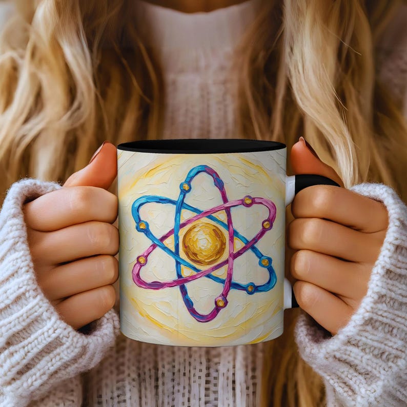 Atom Science Mug – Physics Chemistry Art Print, STEM Gift image 3