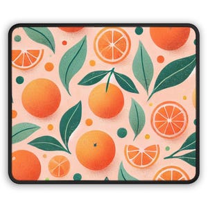 Orange Fruit Mouse Pad: Retro Citrus Office Decor