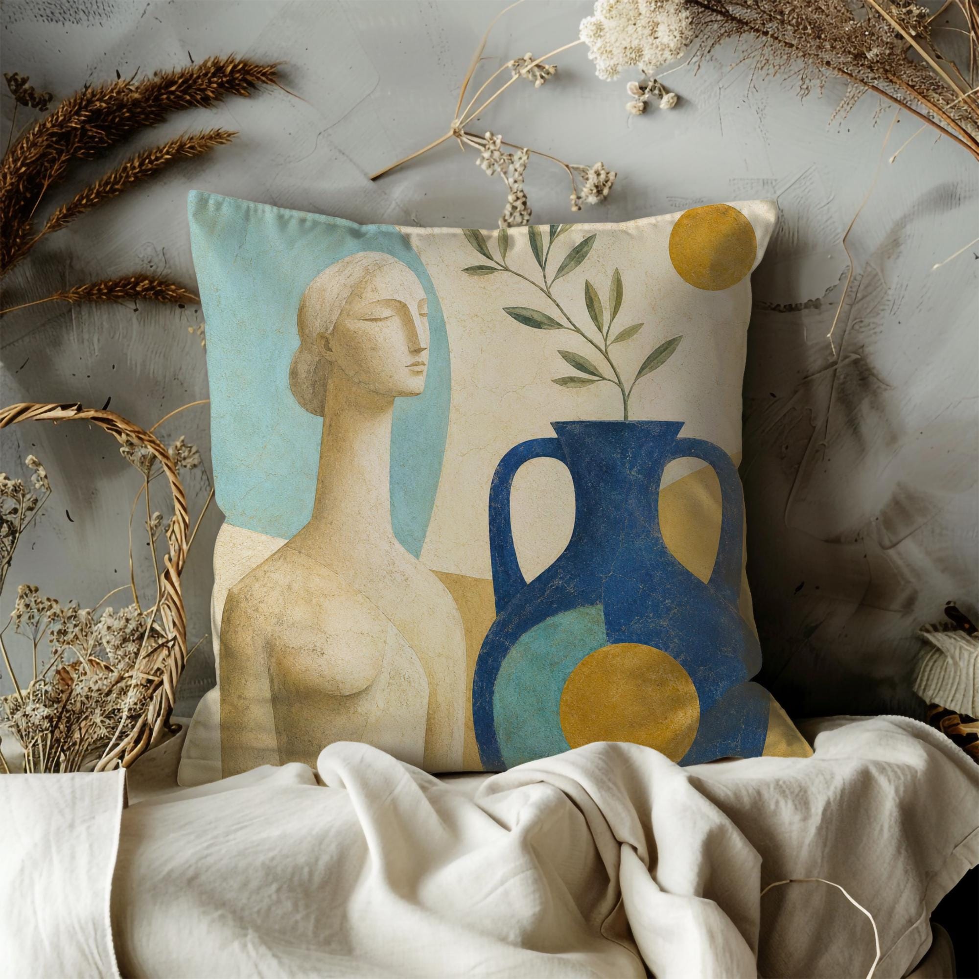 bgfg クッションカバー Pottery Blue Pottery Cushion Covers - Etsy