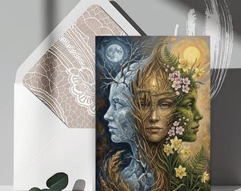 Imbolc Goddess Art Print | Cailleach & Brigid, Wheel of the Year Decor