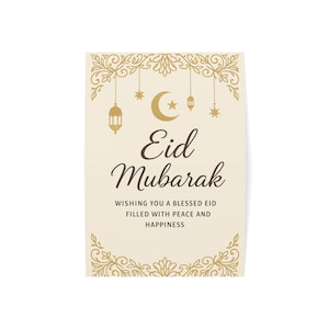 Eid Mubarak Card: Printable Islamic Greeting (Digital Download)