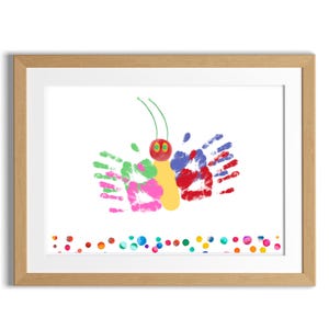 The Very Hungry Caterpillar Butterfly / Hand/Footprint Art Craft / Kids Toddler Baby / Keepsake, Gift, Birthday, Party / School Activity DIY