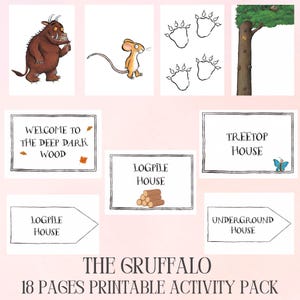 The Gruffalo Printable Pack / Kids Birthday Party Decor / Character Card Signs / School Classroom Display / Home Activity