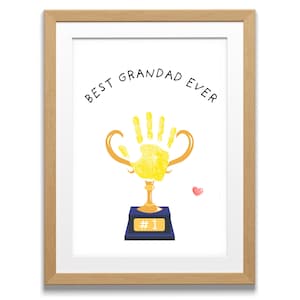 Bester Opa aller Zeiten / Trophäe Nr. 1 Handabdruck / Champion / Vater / Baby Kinder Kleinkind / Geburtstagsgeschenk