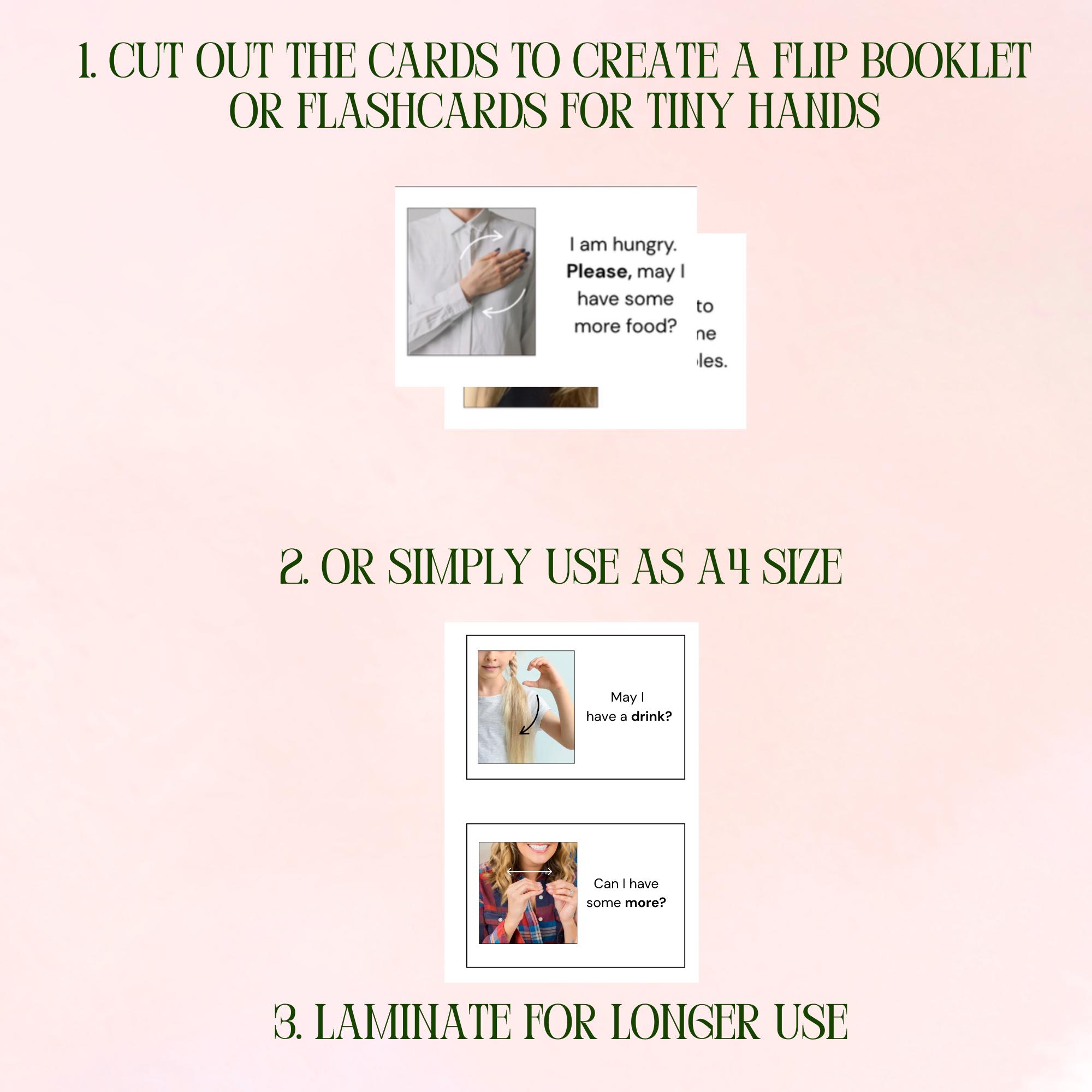My First Basic Signs Flashcards Booklet | Baby Sign Language Printable ...