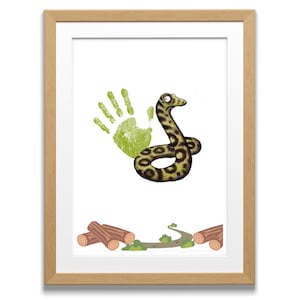 Le serpent du film Gruffalo / Empreinte de la main Créations artistiques amusantes / Enfants tout-petits / Bébé / Cadeau souvenir Fête d'anniversaire / École activité à domicile / Carte à faire soi-même