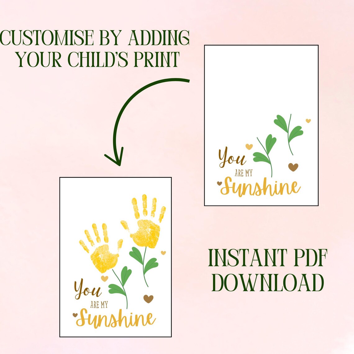 You Are My Sunshine Handprint Craft Art / Sun Flower Print / Baby ...