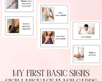 My First Basic Signs Flashcards Booklet | Baby Sign Language Printable | Learning Tool | First Words | Intro to Sign Language 7-8 Months+