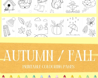 Autumn Coloring Pack Printable for Kids | Easy Fall Pages for Toddlers, Preschool & Kindergarten | Fun DIY Activity Pack for Home and School