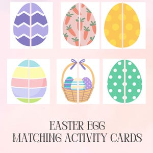 Easter Egg Matching Activity | Printable Toddler Kid Game | Simple Digital Easter Busy Book | Easy Learning Game Montessori