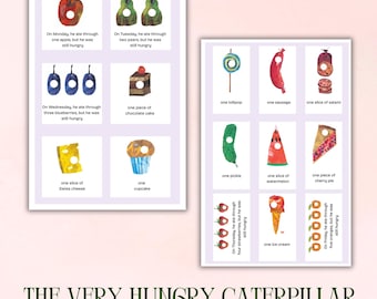 The Very Hungry Caterpillar Printable Tags Labels / First Birthday Party / Baby Shower / Food Labels / Card Signs