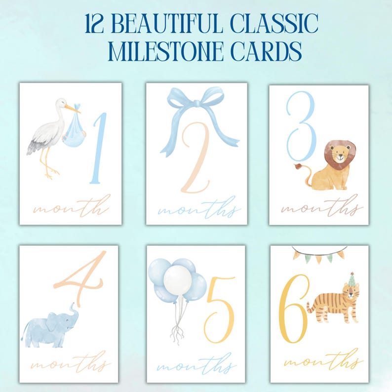 Baby Boy Milestone Cards / Monthly Photo Props / Baby Shower Gift ...