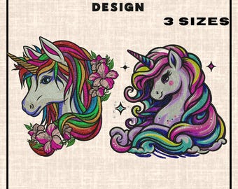 Unicorn embroidery design files, Butterflies and Unicorn Motif,Birthday embroidery, Unicorn applique, Machine embroidery, 1st birthday gift