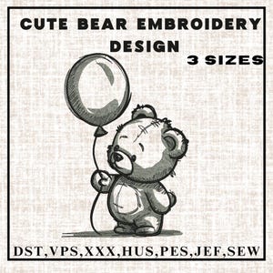 Teddy Bear Face,Machine Embroidery Design,Hand Fashion Style with Sweater and Boots Polo,Animal Embroidery ,Cute girl bear embroidery