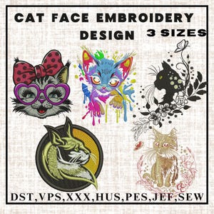 Cat Embroidery Design, Kitten Animal Motif,Cute Cat Embroidery File, Animal Embroidery Machine File,Pet embroidery file - baby girl  design