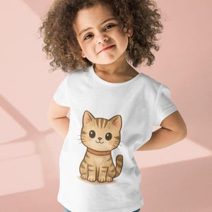 SOULIV8 Camiseta para niños pequeños / Linda camiseta de gato de dibujos animados para niños / Camiseta de algodón suave para jugar, la escuela o regalo