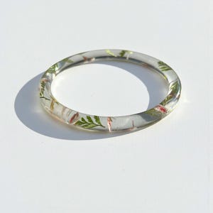 Real Pressed Flower Resin Bangle | Dried Flower Bracelet | Boho Festival Jewelry | Stackable Bangles | Gift for Women Men