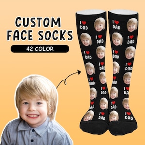 Custom Father&#39;s Day Socks Gifts,Personalized Socks for Dad,Custom Socks with Faces,Custom Photo Socks for Dad, Picture Socks, Birthday Gifts