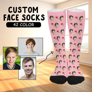 Custom Best Dad Ever Socks,Custom Father&#39;s Day Gift,Custom Faces on Sock,Custom Text Sock,Unisex Sock,Custom Socks with Photos,Birthday Gift