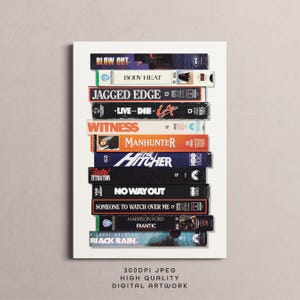 1980&#39;s VHS Tape Poster, VHS Cassette, Retro Art, Movies, Films, Old School, Stack, Digital Download 1980&#39;s Thriller
