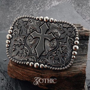 Western Silver Cross Belt Buckles - Etsy display picture 1