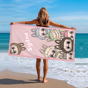 Toalla de playa personalizada, toalla de playa personalizada con nombre, toalla de piscina personalizada, toalla con nombre personalizado, toalla de baño, toalla de regalo para niñas