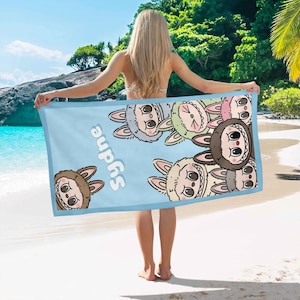 Toalla de playa personalizada con nombre, toalla de playa personalizada, toalla de piscina personalizada, toalla con nombre personalizado, toalla de baño, toalla de regalo para niñas