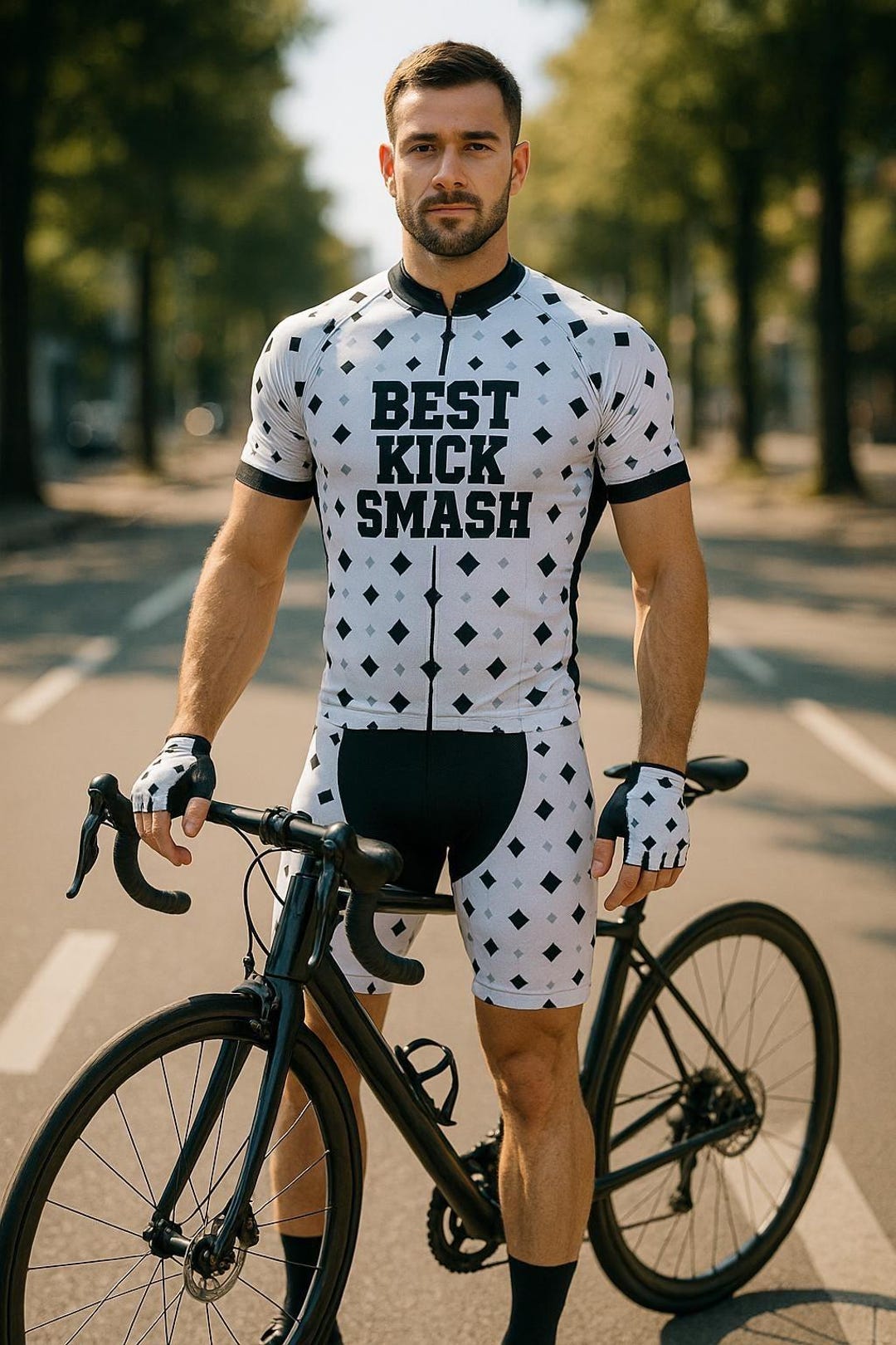Custom Trisuit Cycling Set – BEST KICK SMASH Design, Race Suit ...